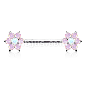 316L Surgical Steel Opalite Petals with Opal Center Flowers on Both... - Image 6