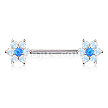 316L Surgical Steel Opalite Petals with Opal Center Flowers on Both... - Image 5