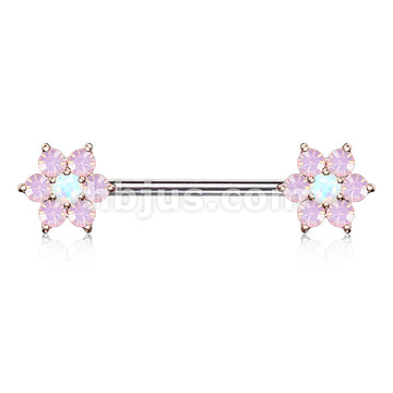 316L Surgical Steel Opalite Petals with Opal Center Flowers on Both... - Image 8