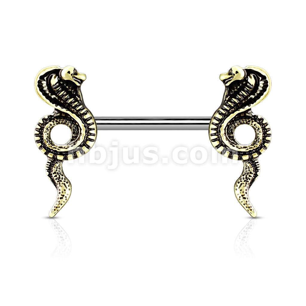 316L Surgical Steel Cobra Ends 316L Surgical Steel Barbell Nipple Rings - Image 3