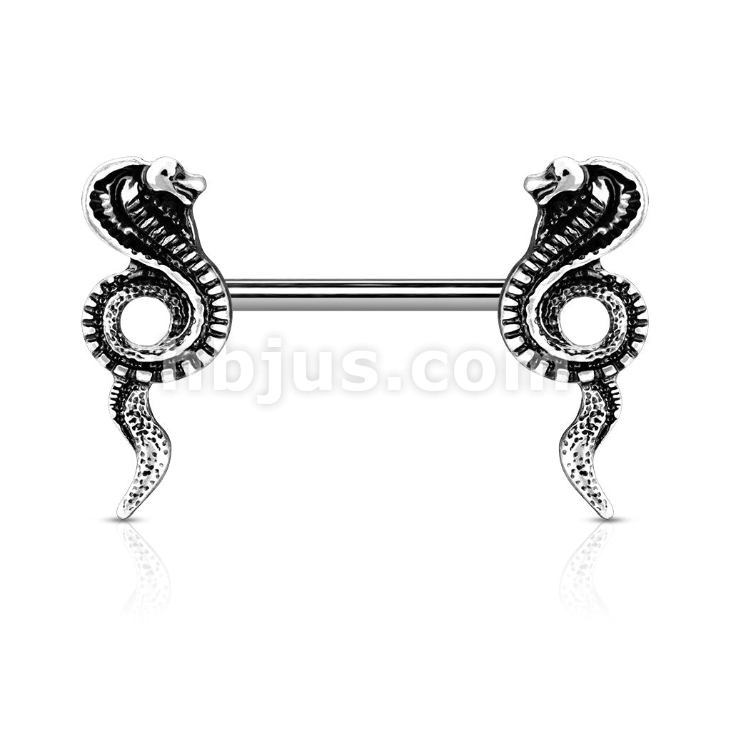 316L Surgical Steel Cobra Ends 316L Surgical Steel Barbell Nipple Rings - Image 4