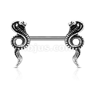 316L Surgical Steel Cobra Ends 316L Surgical Steel Barbell Nipple Rings - Image 4