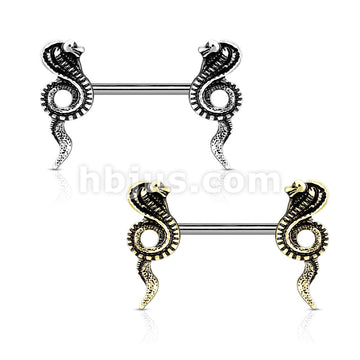 316L Surgical Steel Cobra Ends 316L Surgical Steel Barbell Nipple Rings - Image 6