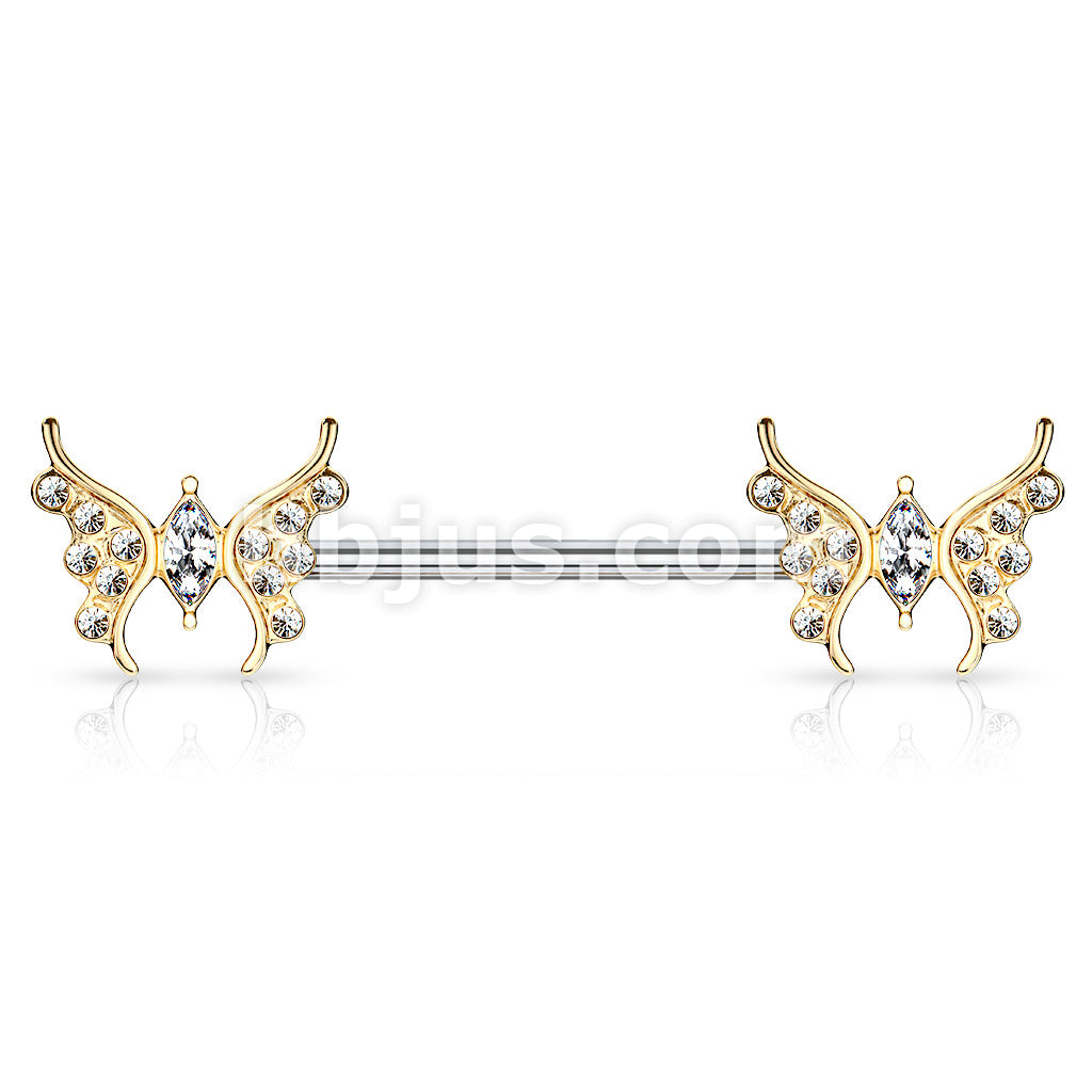 316L Surgical Steel CZ Paved Butterfly with Marquise CZ Center 316L... - Image 4