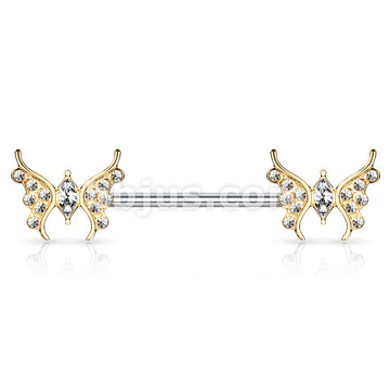 316L Surgical Steel CZ Paved Butterfly with Marquise CZ Center 316L... - Image 4