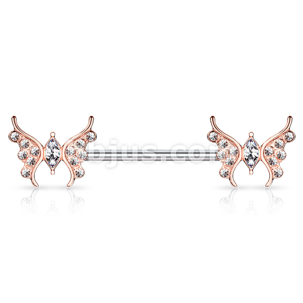 316L Surgical Steel CZ Paved Butterfly with Marquise CZ Center 316L... - Image 5