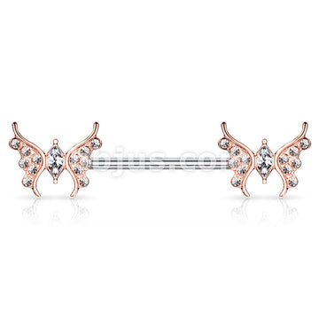 316L Surgical Steel CZ Paved Butterfly with Marquise CZ Center 316L... - Image 5