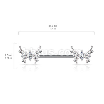 316L Surgical Steel CZ Paved Butterfly with Marquise CZ Center 316L... - Image 6