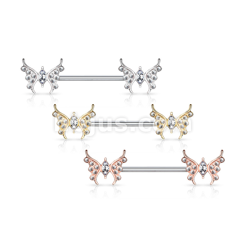 316L Surgical Steel CZ Paved Butterfly with Marquise CZ Center 316L... - Image 7