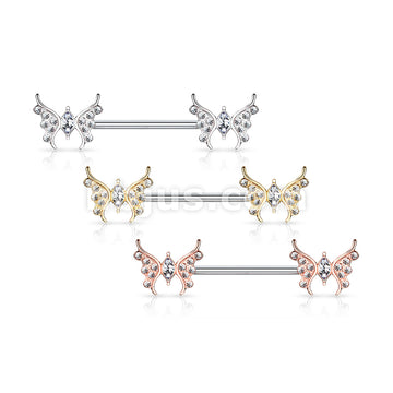 316L Surgical Steel CZ Paved Butterfly with Marquise CZ Center 316L... - Image 7
