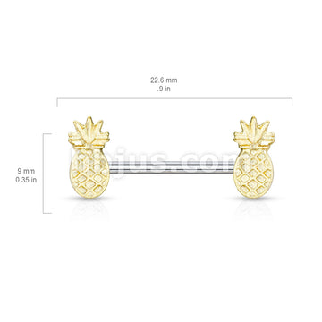 316L Surgical Steel Pineapple Ends 316L Surgical Steel Barbell Nipple Rings - Image 3