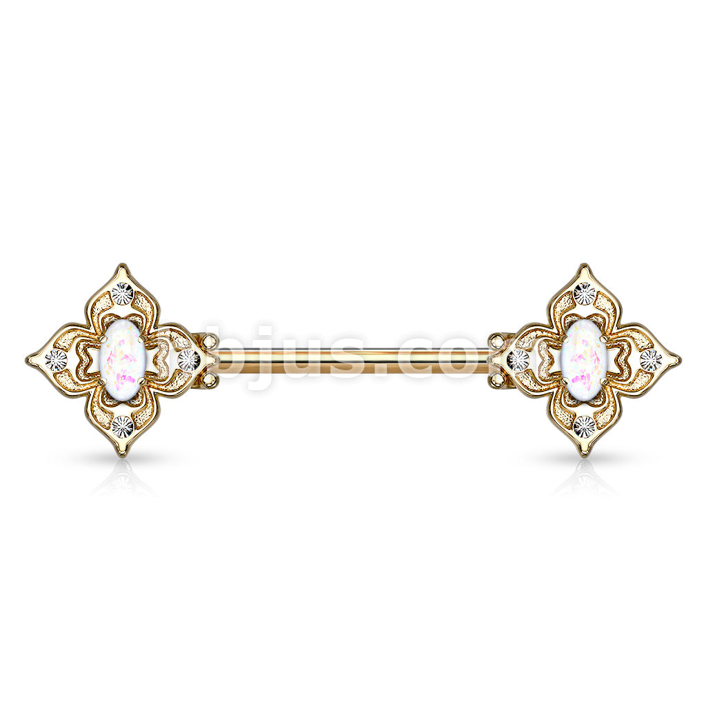 Floral Filigree Square With Crystal Accents and Opal Glitter Center... - Image 5