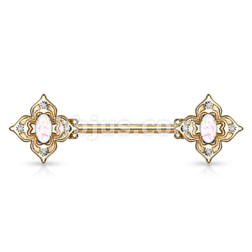 Floral Filigree Square With Crystal Accents and Opal Glitter Center... - Image 5