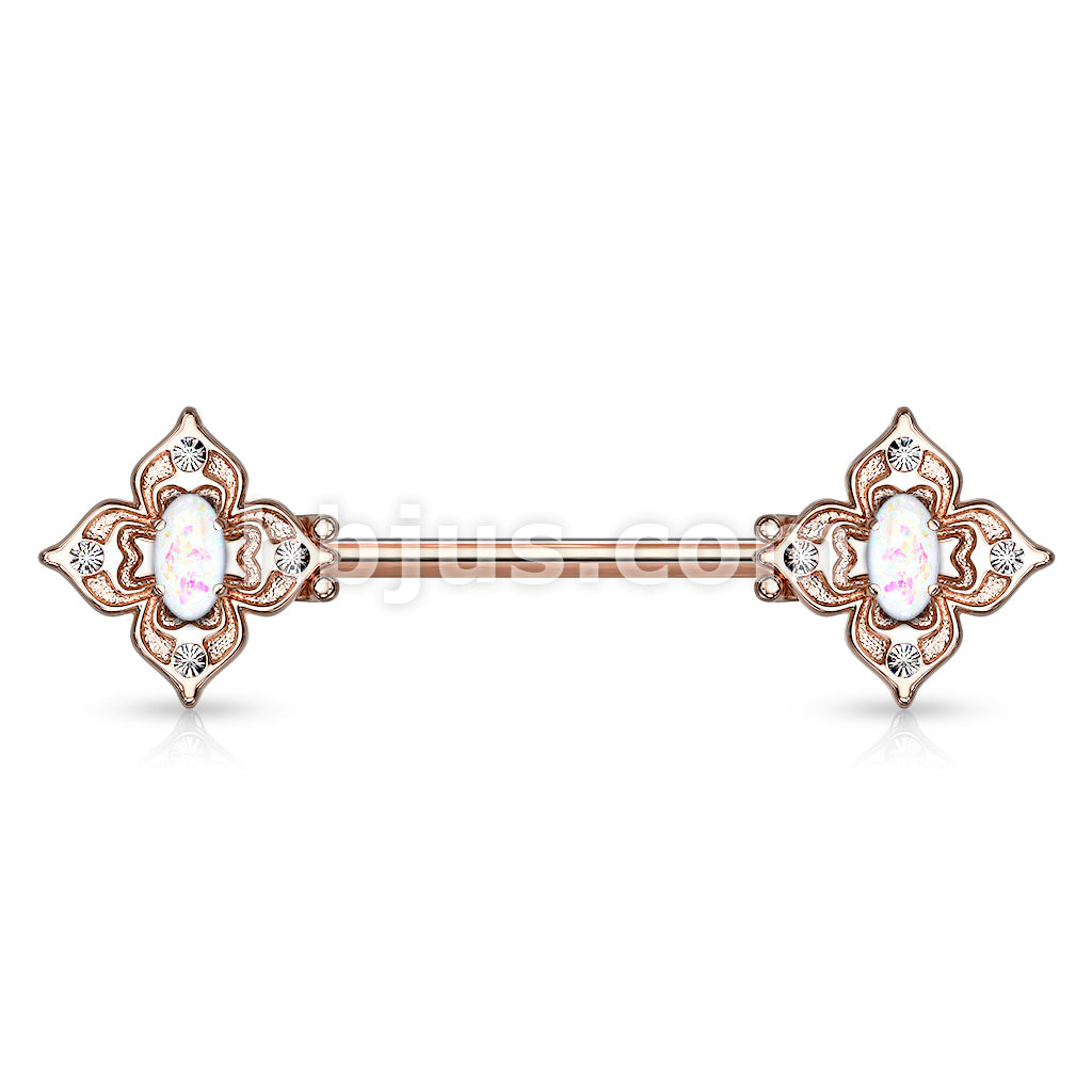 Floral Filigree Square With Crystal Accents and Opal Glitter Center... - Image 7