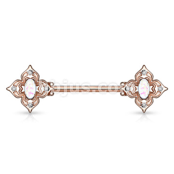 Floral Filigree Square With Crystal Accents and Opal Glitter Center... - Image 7