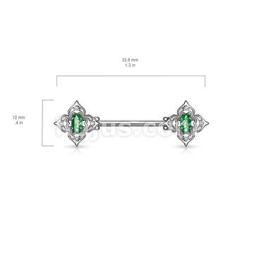 Floral Filigree Square With Crystal Accents and Opal Glitter Center... - Image 9