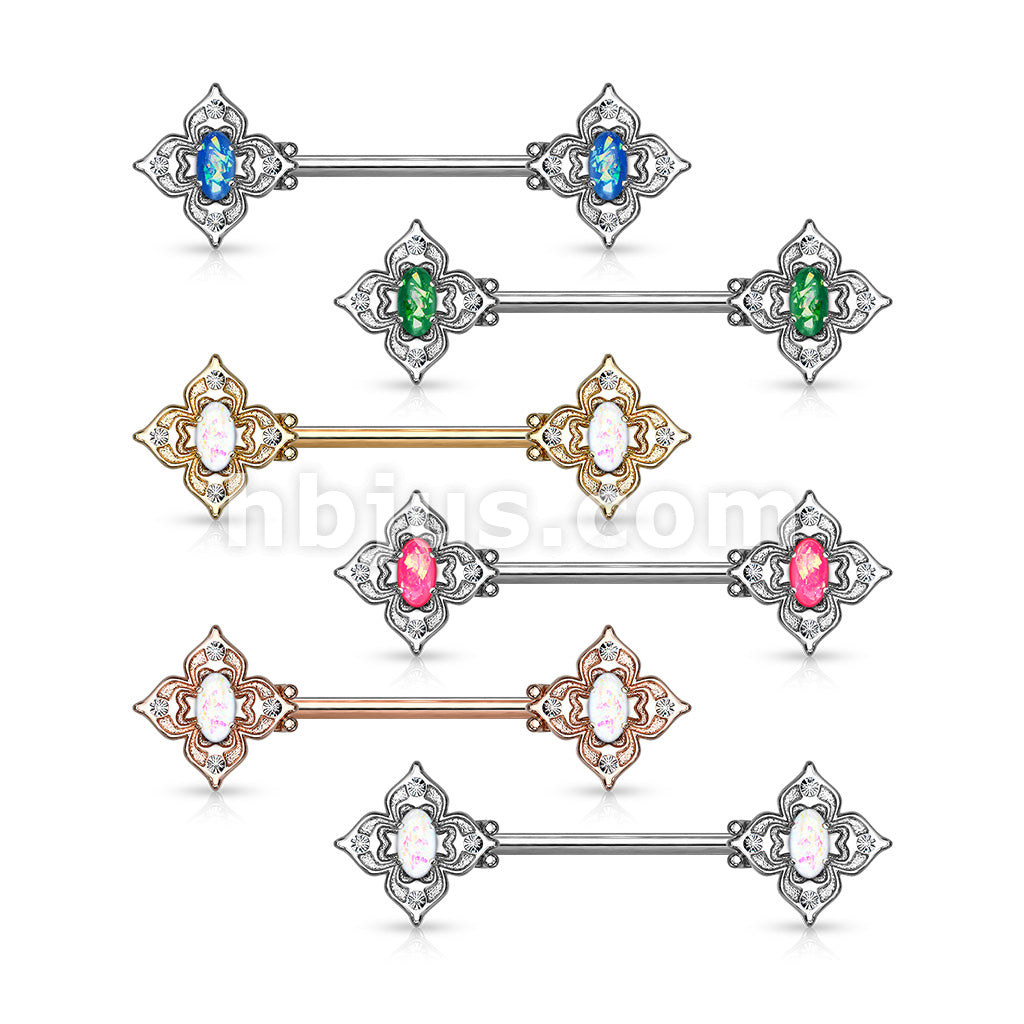 Floral Filigree Square With Crystal Accents and Opal Glitter Center... - Image 10