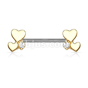 316L Surgical Steel Cluster Hearts 316L Sugical Steel Barbell Nipple Rings - Image 3