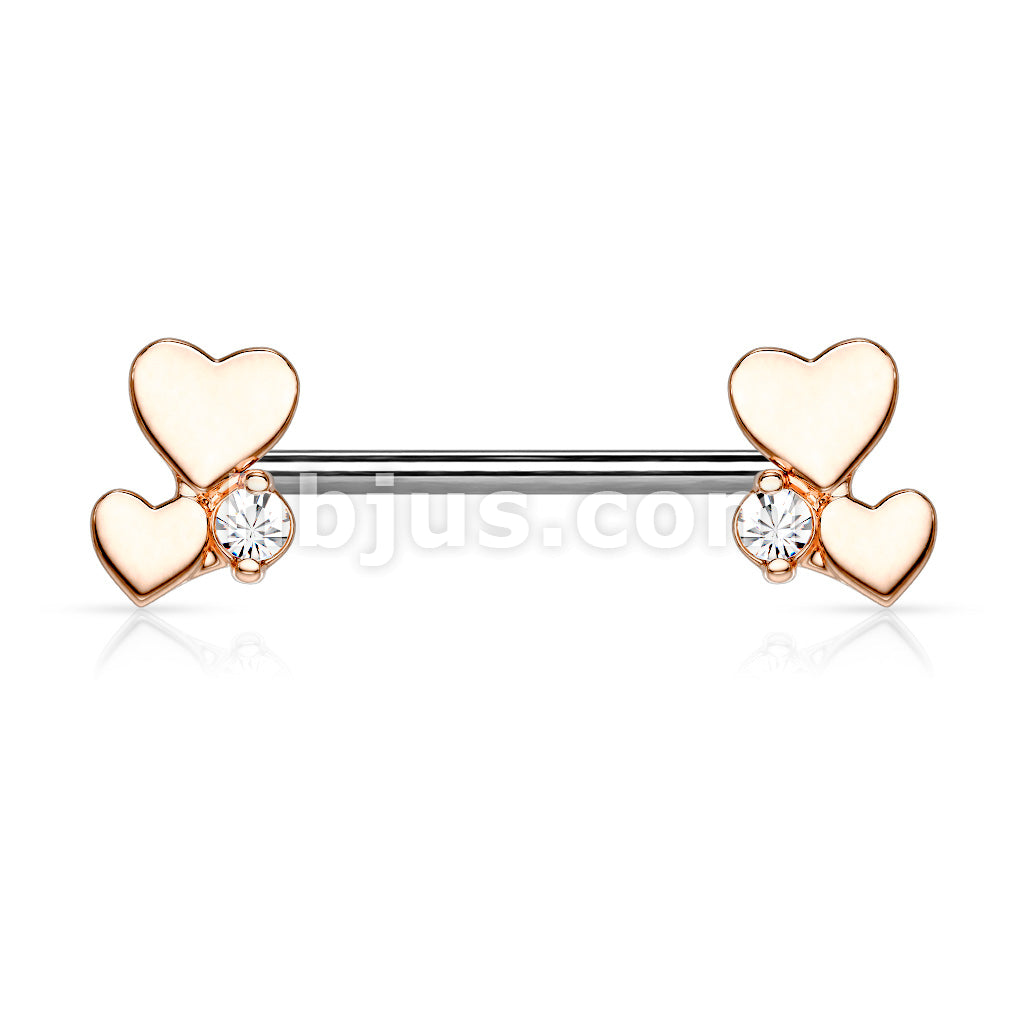 316L Surgical Steel Cluster Hearts 316L Sugical Steel Barbell Nipple Rings - Image 4