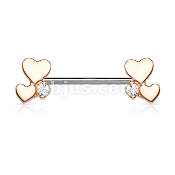316L Surgical Steel Cluster Hearts 316L Sugical Steel Barbell Nipple Rings - Image 4