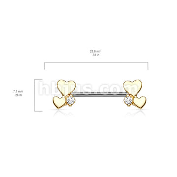 316L Surgical Steel Cluster Hearts 316L Sugical Steel Barbell Nipple Rings - Image 5