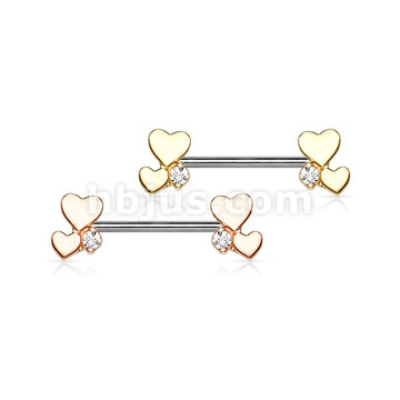 316L Surgical Steel Cluster Hearts 316L Sugical Steel Barbell Nipple Rings - Image 6