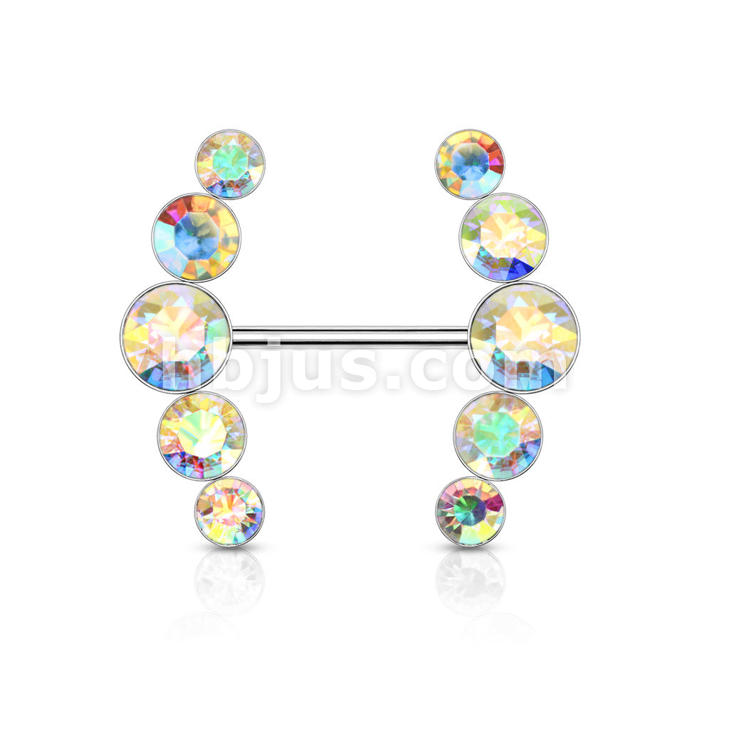 316L Surgical Steel Five Round Crystals Lined Ends 316L Surgical Steel... - Image 3