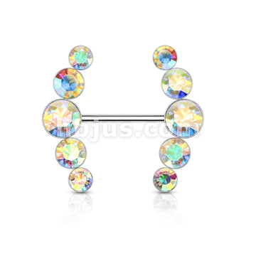 316L Surgical Steel Five Round Crystals Lined Ends 316L Surgical Steel... - Image 3