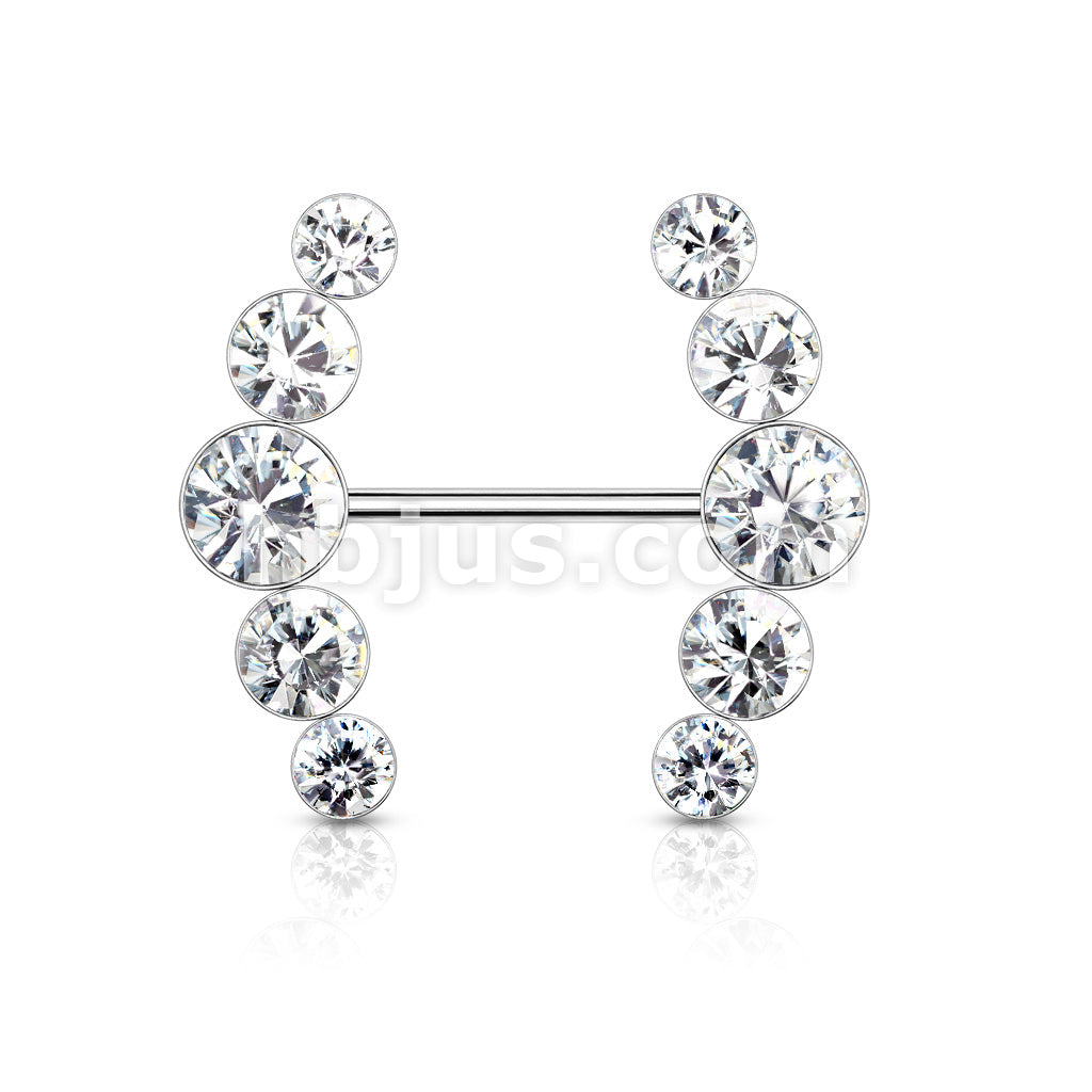 316L Surgical Steel Five Round Crystals Lined Ends 316L Surgical Steel... - Image 4