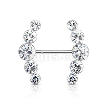 316L Surgical Steel Five Round Crystals Lined Ends 316L Surgical Steel... - Image 4