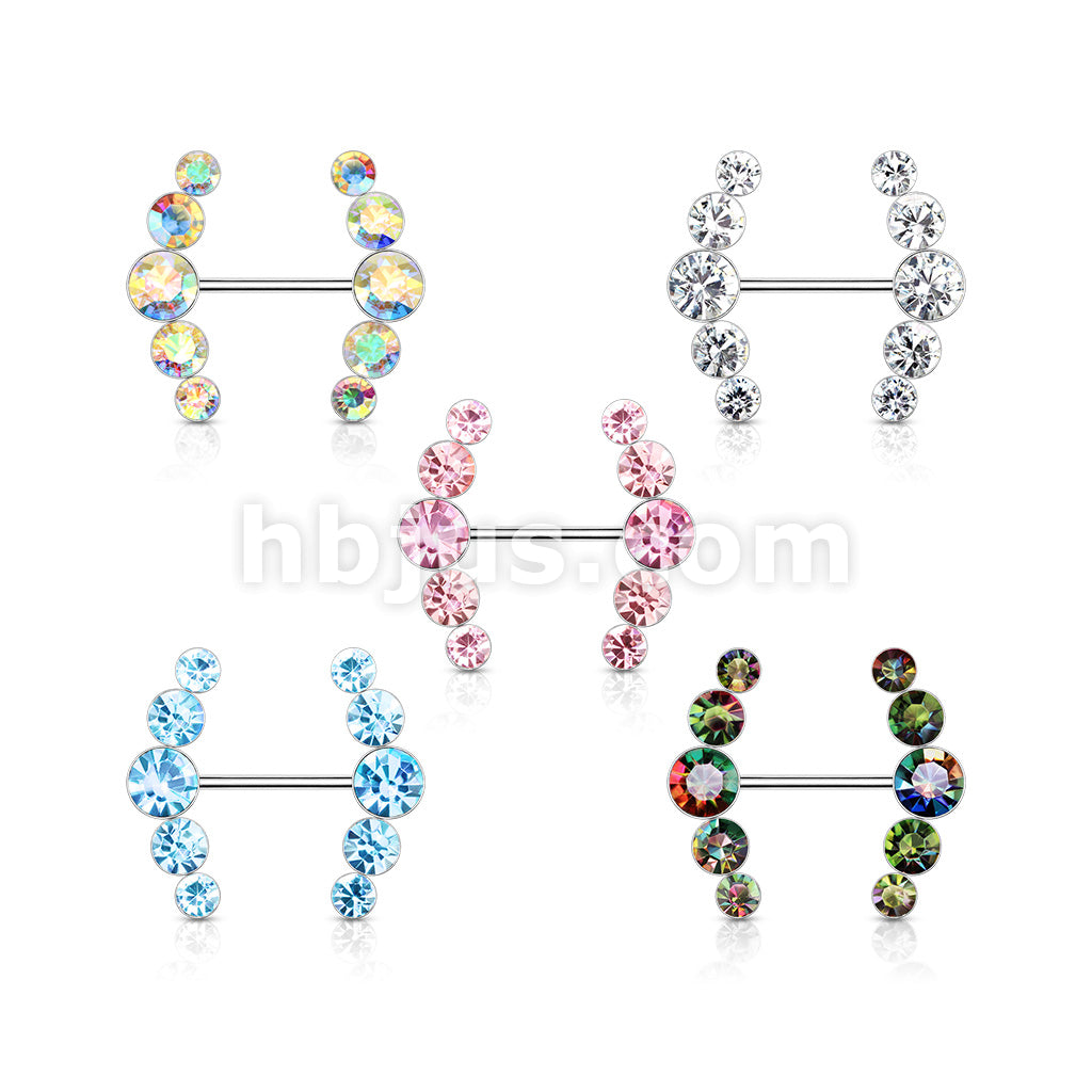 316L Surgical Steel Five Round Crystals Lined Ends 316L Surgical Steel... - Image 9