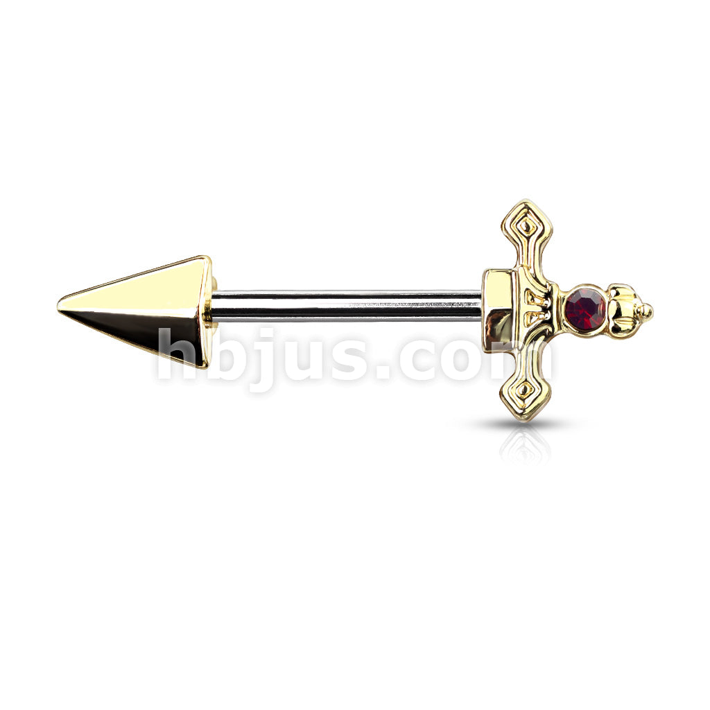 316L Surgical Steel Red Gem Set Dagger 316L Surgical Steel Nipple... - Image 4