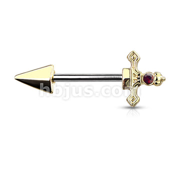 316L Surgical Steel Red Gem Set Dagger 316L Surgical Steel Nipple... - Image 4