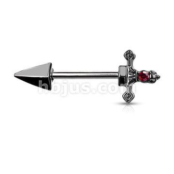 316L Surgical Steel Red Gem Set Dagger 316L Surgical Steel Nipple... - Image 5