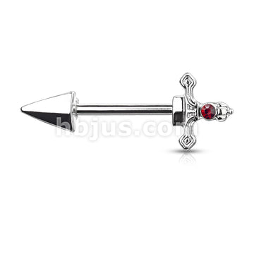 316L Surgical Steel Red Gem Set Dagger 316L Surgical Steel Nipple... - Image 3