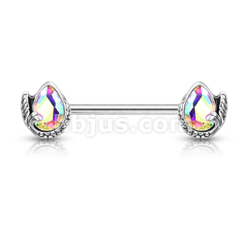 316L Surgical Steel Mermaid Tail Wrapped Pear Shaped Crystal 316L... - Image 3