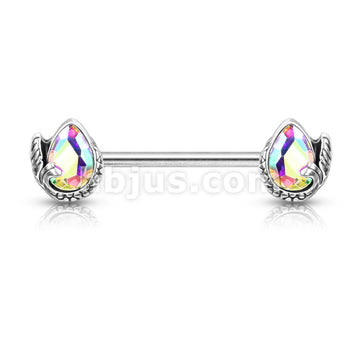 316L Surgical Steel Mermaid Tail Wrapped Pear Shaped Crystal 316L... - Image 3