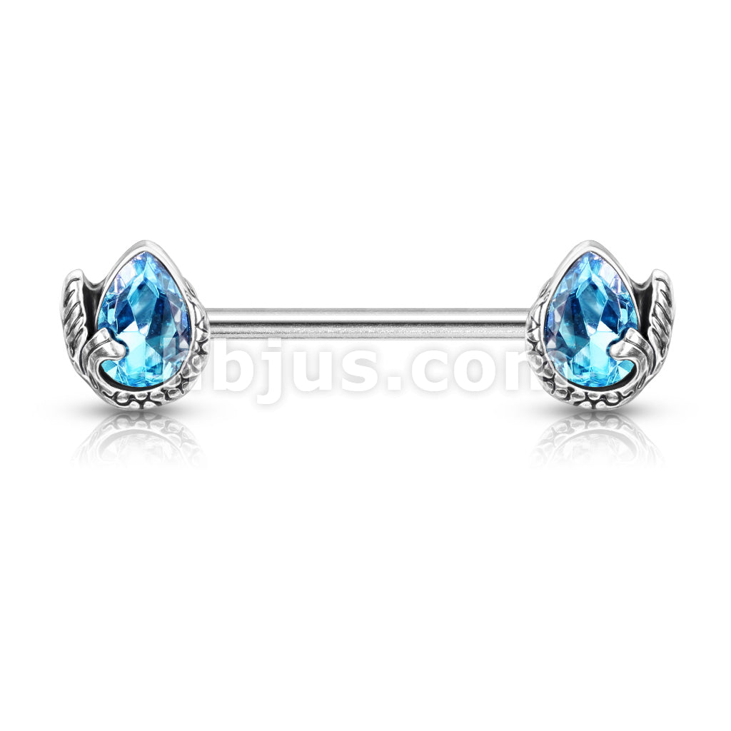 316L Surgical Steel Mermaid Tail Wrapped Pear Shaped Crystal 316L... - Image 4