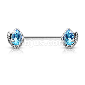 316L Surgical Steel Mermaid Tail Wrapped Pear Shaped Crystal 316L... - Image 4