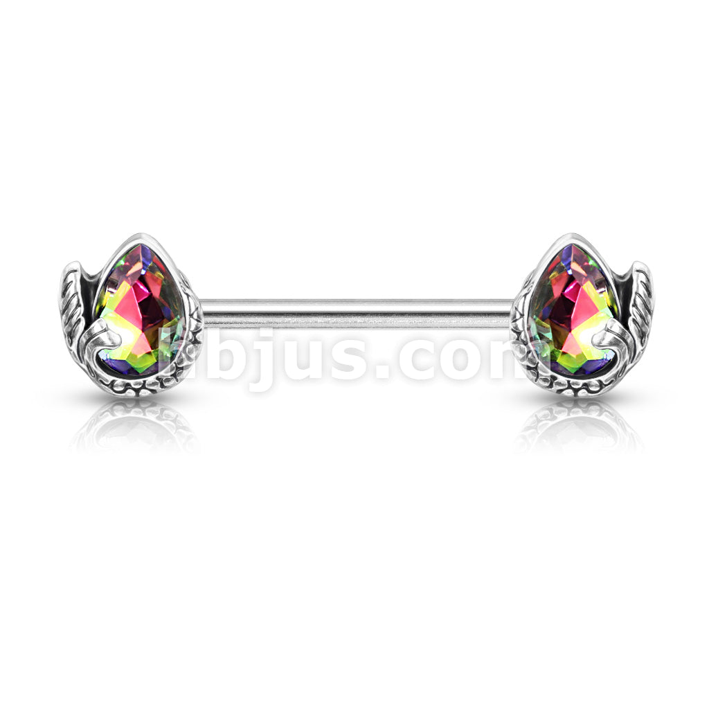 316L Surgical Steel Mermaid Tail Wrapped Pear Shaped Crystal 316L... - Image 5