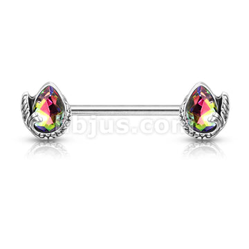 316L Surgical Steel Mermaid Tail Wrapped Pear Shaped Crystal 316L... - Image 5