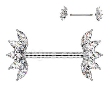316L Surgical Steel 5 Marquise Crystals Fan Ends 316L Surgical Steel... - Image 3