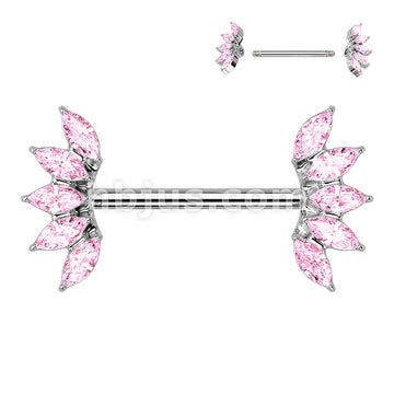 316L Surgical Steel 5 Marquise Crystals Fan Ends 316L Surgical Steel... - Image 5