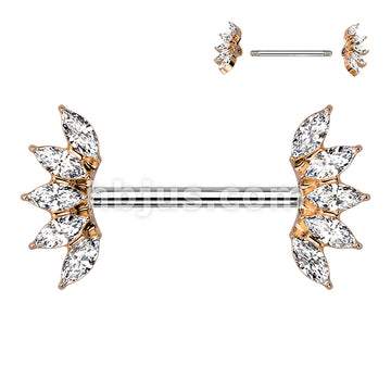 316L Surgical Steel 5 Marquise Crystals Fan Ends 316L Surgical Steel... - Image 6