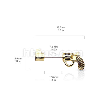 316L Surgical Steel Revolver Pistol 316L Surgical Steel Barbell Nipple... - Image 6