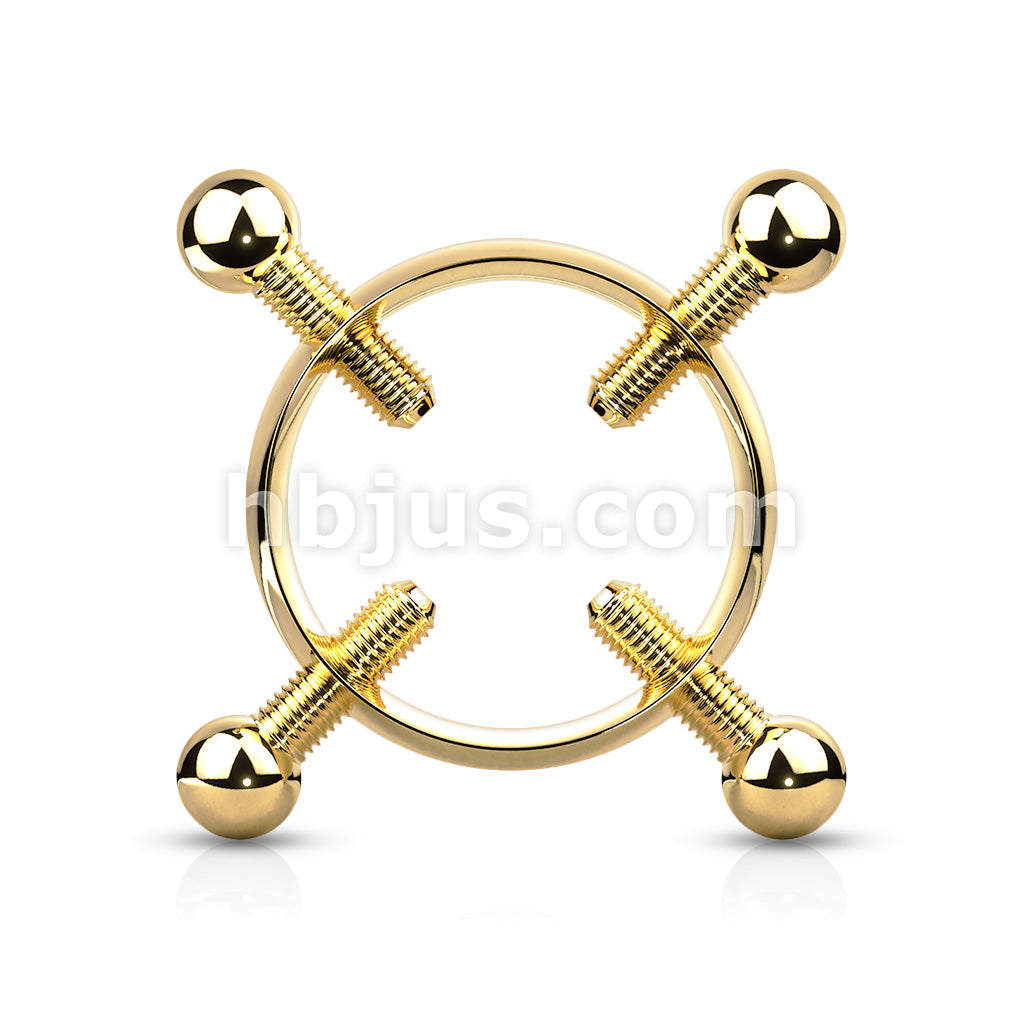 Non PiercingAdjustible Nipple Clamp with 4 Screws 316L Surgical Steel - Image 3