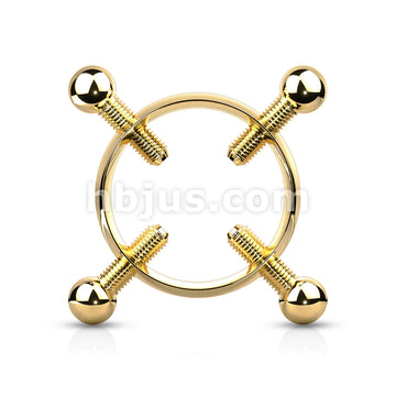 Non PiercingAdjustible Nipple Clamp with 4 Screws 316L Surgical Steel - Image 3