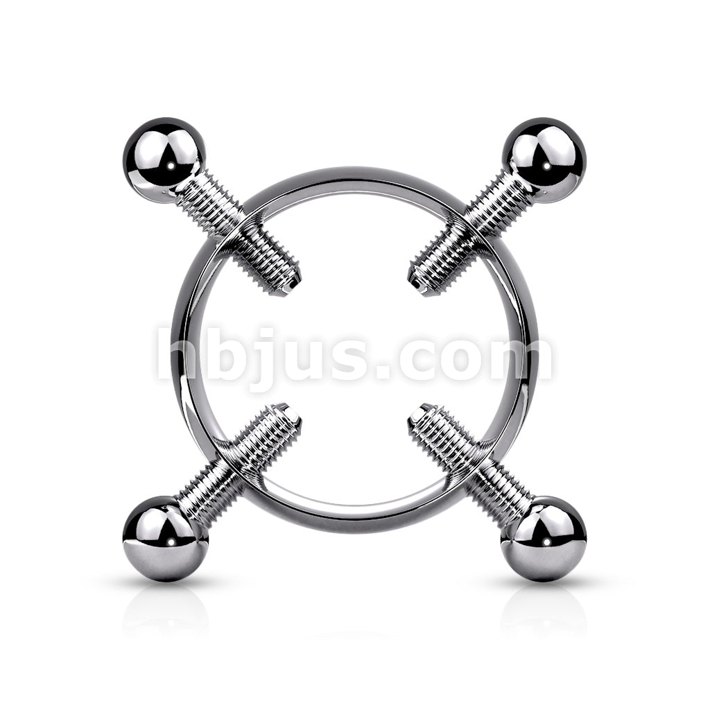 Non PiercingAdjustible Nipple Clamp with 4 Screws 316L Surgical Steel - Image 5