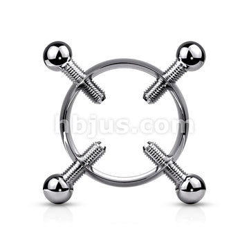 Non PiercingAdjustible Nipple Clamp with 4 Screws 316L Surgical Steel - Image 5