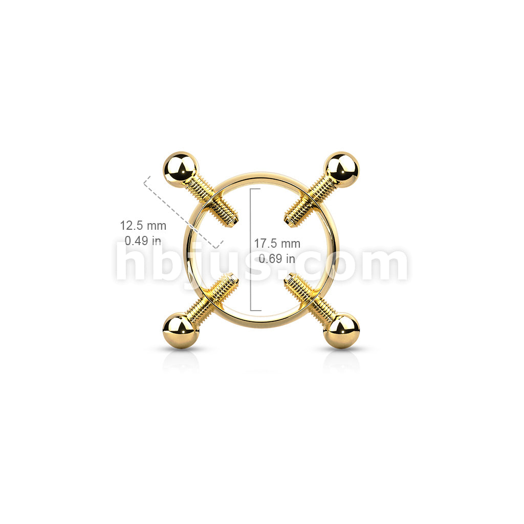 Non PiercingAdjustible Nipple Clamp with 4 Screws 316L Surgical Steel - Image 6